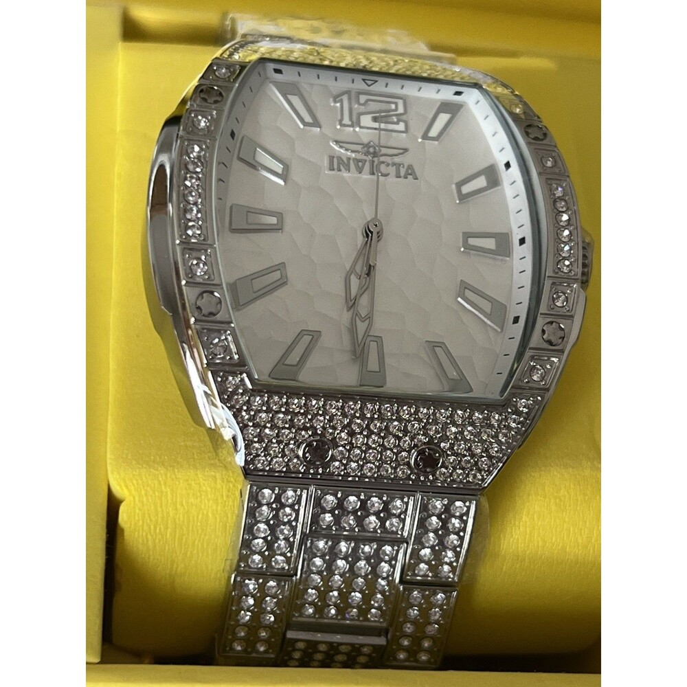 Invicta Celestial Crystal Men Watch 47mm Silver Tone Stainless Steel New
